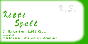 kitti szell business card